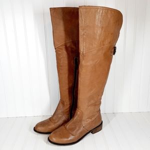 Bakers Riding High Tan Leather Fold Over Boots